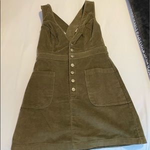 Lulus Army Green Corduroy dress.